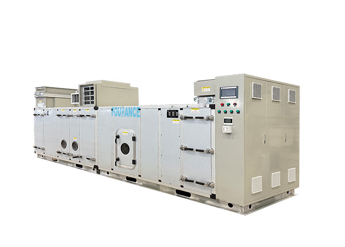 Dehumidifier roda desiccant yang diolah dengan udara segar 100% dengan pasokan udara T≤20C, RH≤20%